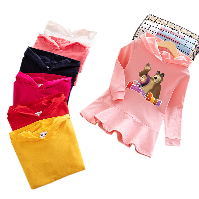 Girls hooded sweatshirt dress Martha and bear — image 6