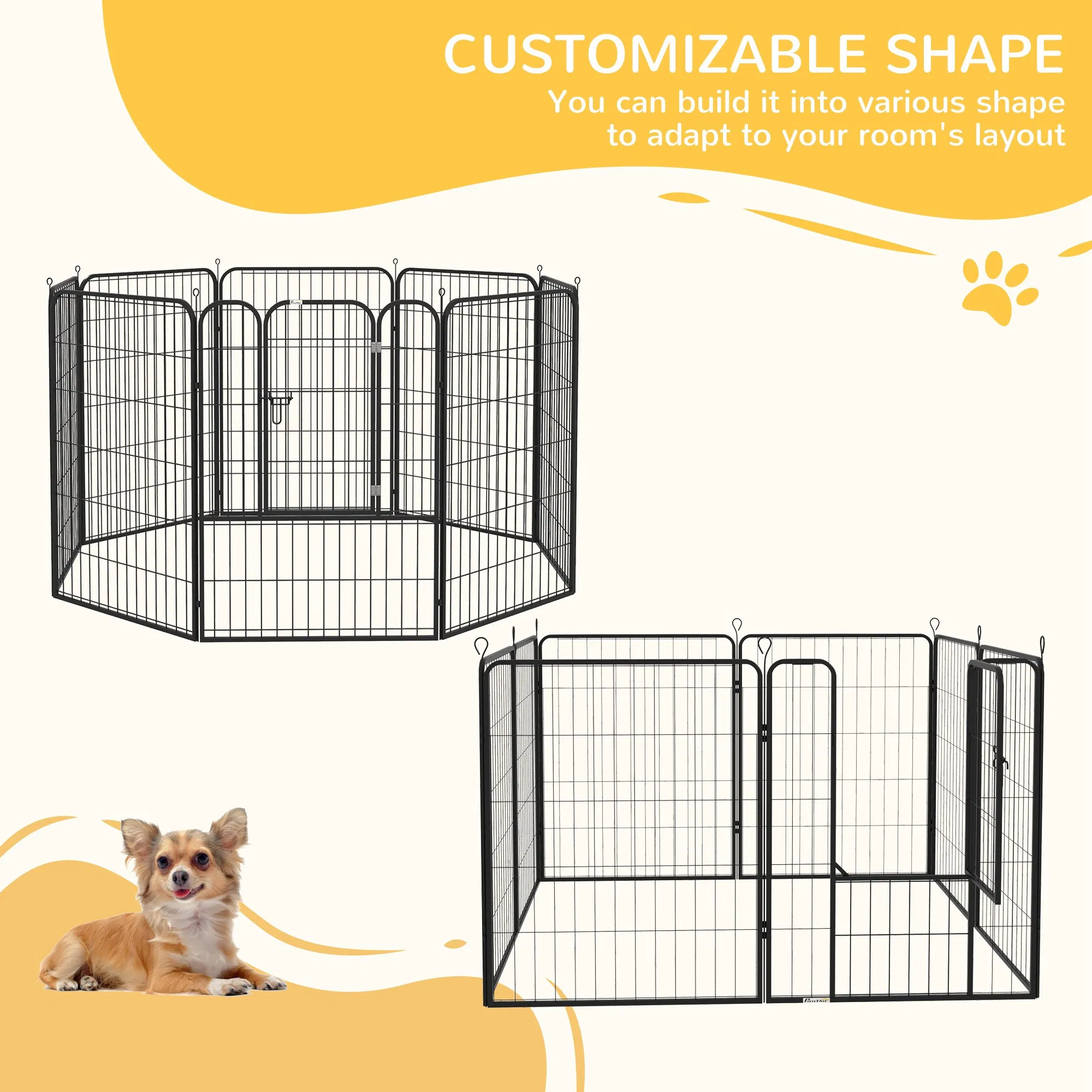 8 Panel Pet Playpen Play Yard Fence Home DIY Heavy-Duty Metal Foldable Indoor Outdoor 39"H — image 2