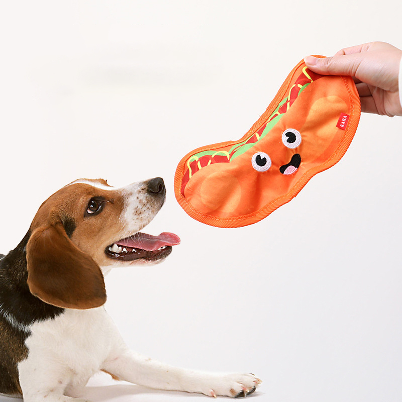 Crinkle Dog Toys Squeaky Dog Toys No Stuffing Dog Toys Durable Interactive Dog Chew Toys For Puppy Small Medium Large Dogs Hamburger — image 8