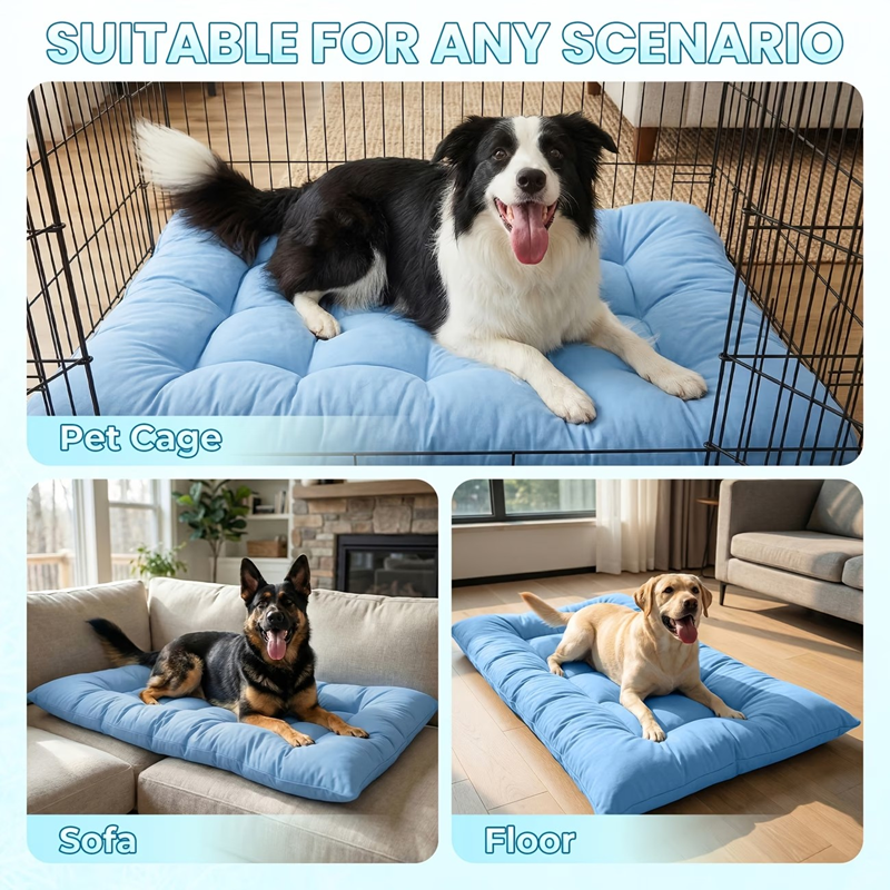 Extra-Large Summer Cooling Mat Dog Sofa Bed, Ultra-Soft, 8 Compartments, Extra-Large Plush Dog Sofa Bed, Super Soft, Thick Polyester Pet Mat With A Non-Slip Bottom — image 4