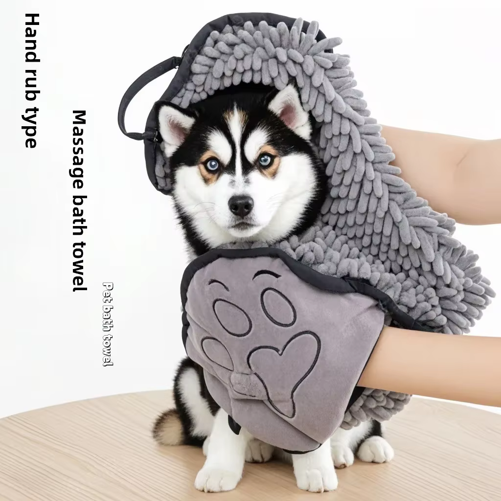 Super Absorbent Pet Bath Towel Quick-drying Cat Towels Convenient Soft Bath Robe Dry Pet Cleaning Washcloth Dog Accessories — image 4