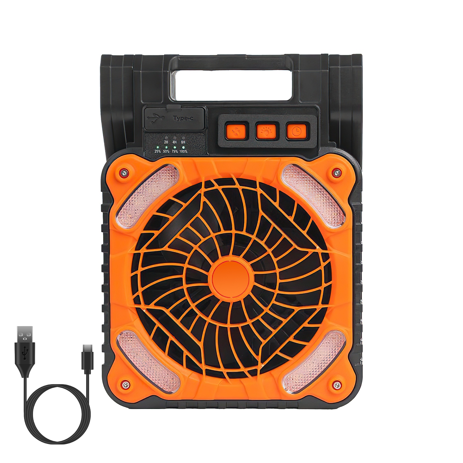 Solar Camping Fan With LED Lantern 5200mAh Rechargeable Battery Operated Portable Fan With Emergency Power Bank 4 Wind Speeds 3 Light Modes 3 Timers For Hiking Fishing Travel — image 10