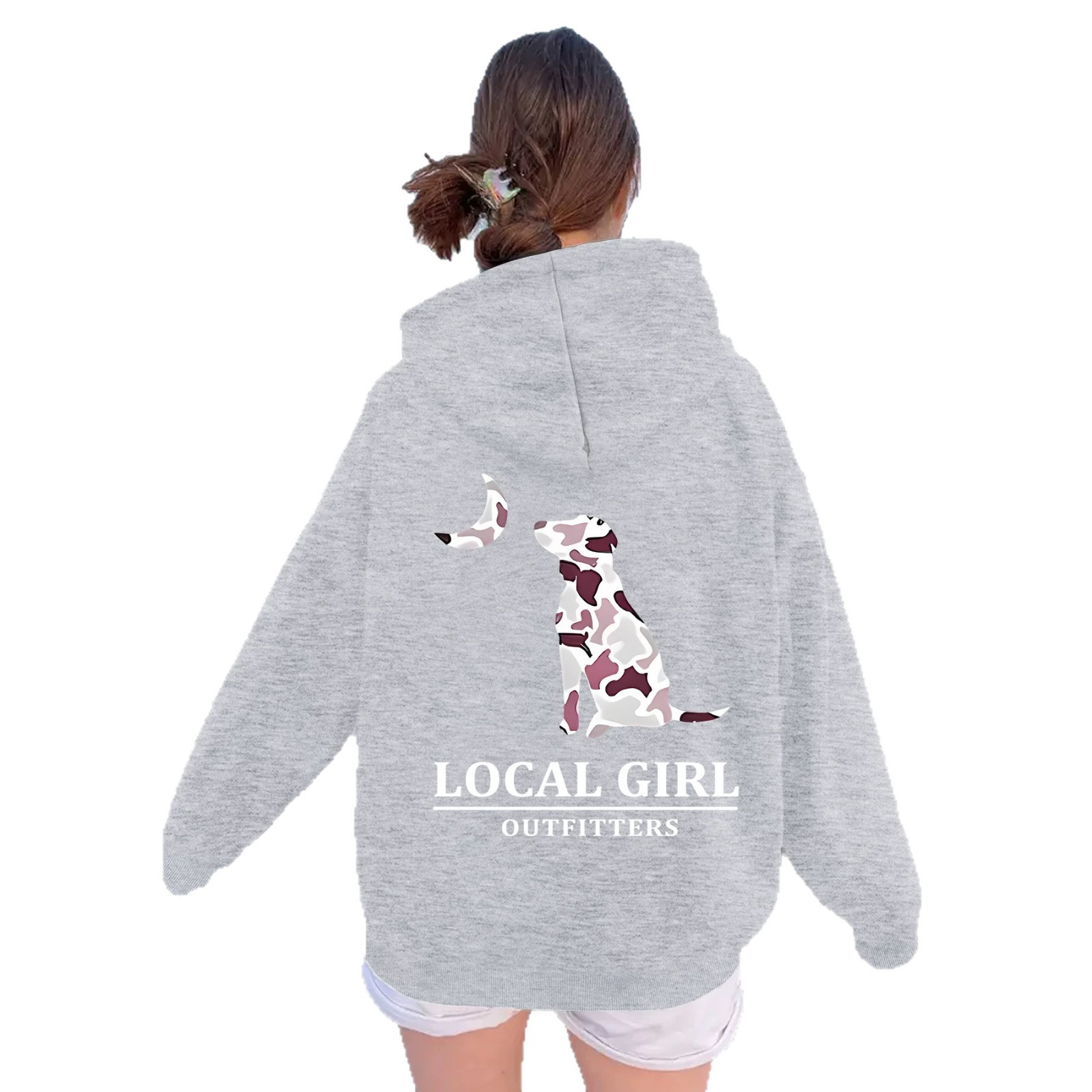 Camouflage puppy moon print hoodie — image 2
