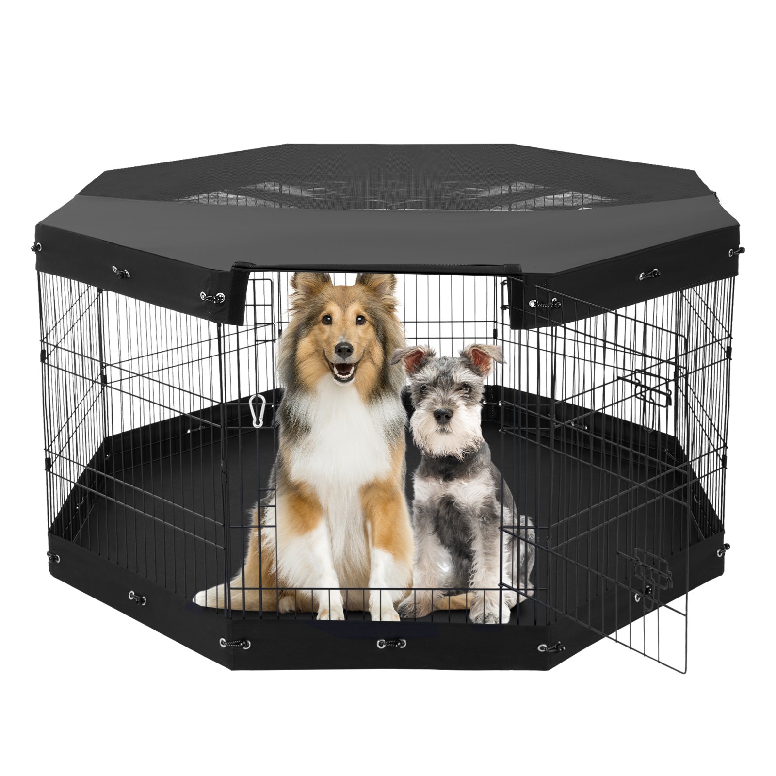 Dog Playpen 8 Panels Foldable Metal Dog Exercise Pen With Pad Cover 30"H — image 1