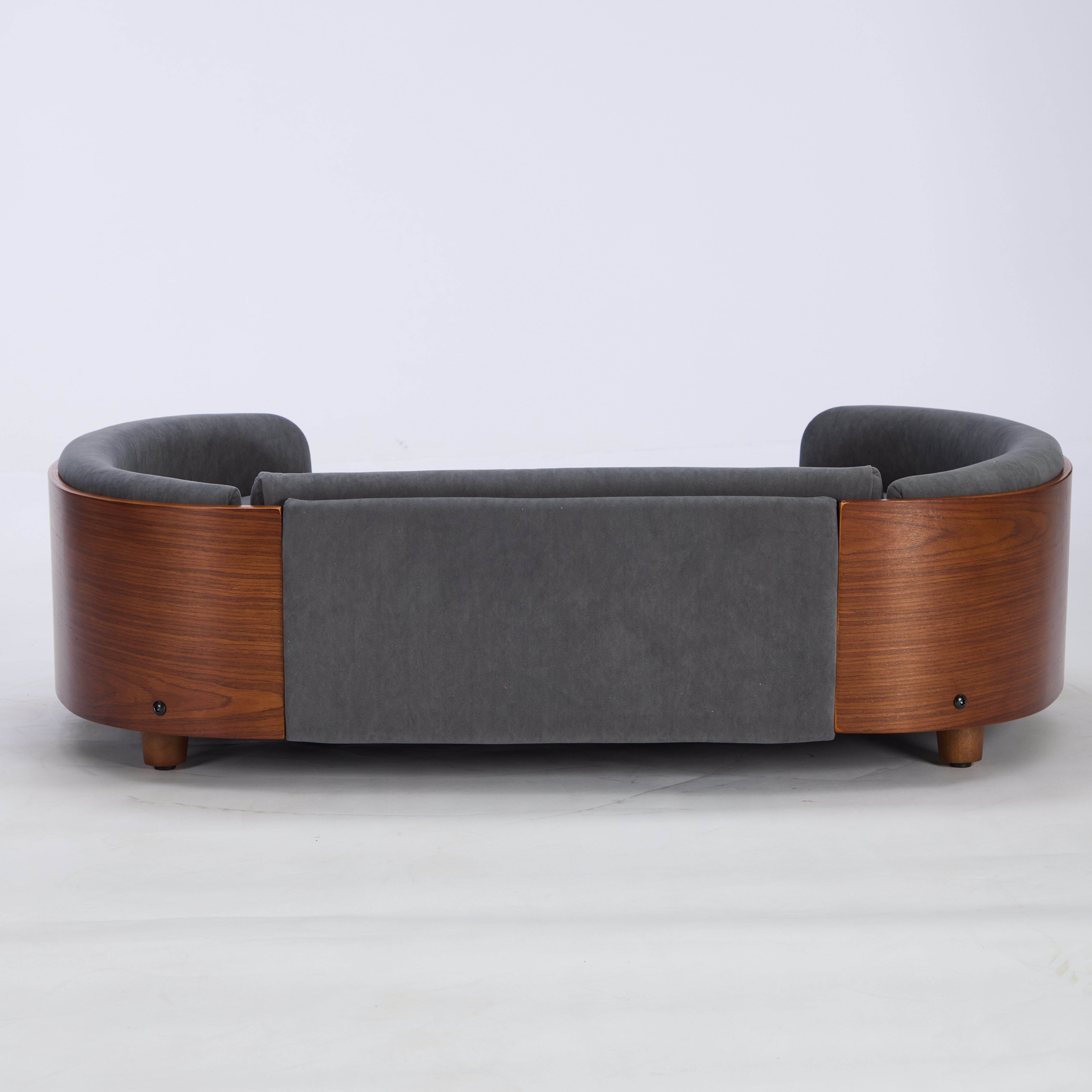 Scandinavian style Elevated Dog Bed Pet Sofa With Solid Wood legs and Walnut Bent Wood Back, Velvet, Large Size — image 12