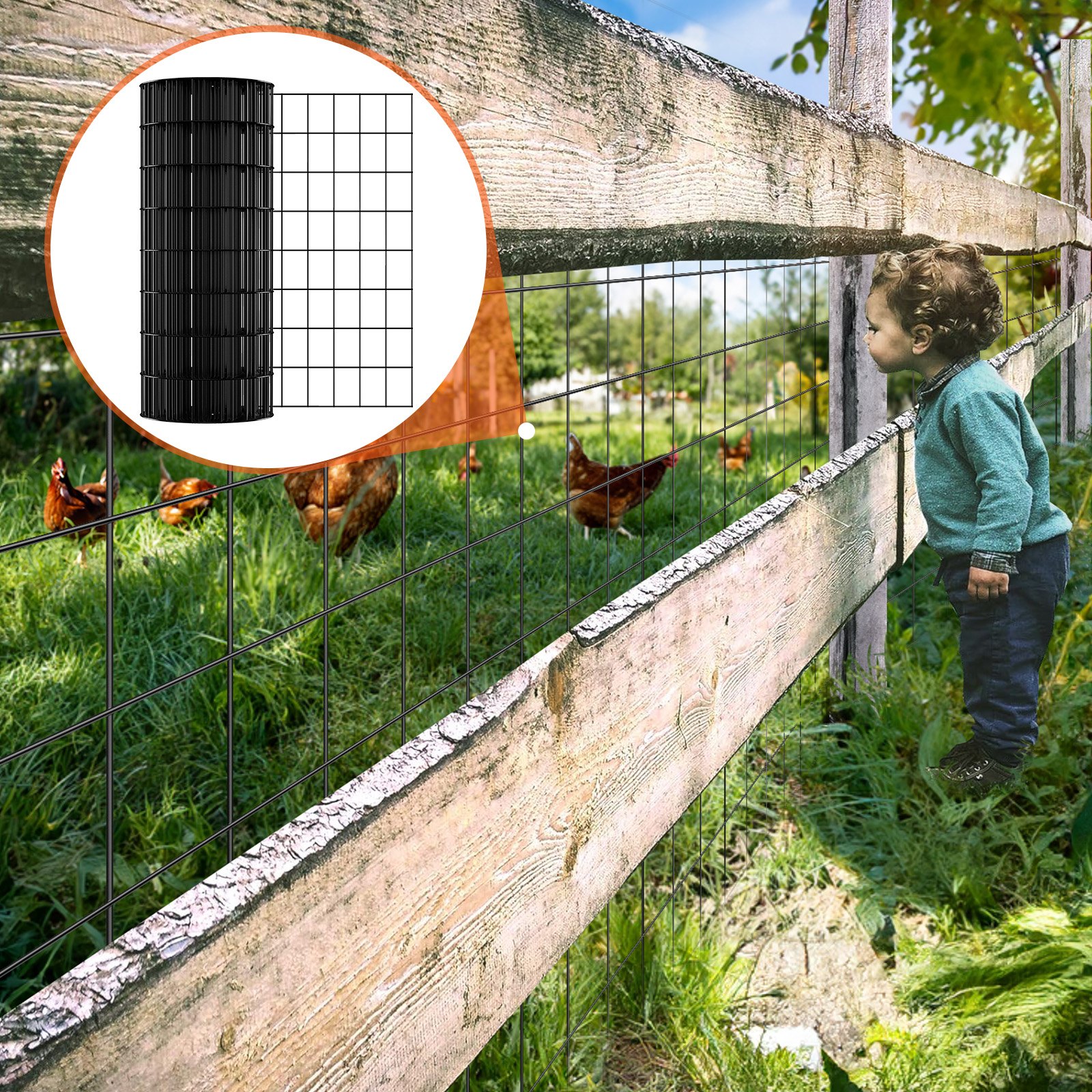 Malla de Hardware, 24'' x 50 pies Galvanizada, Malla de Alambre para Cuna de Pollos y Conejos, Protección contra Serpientes y Animales — imagen 4