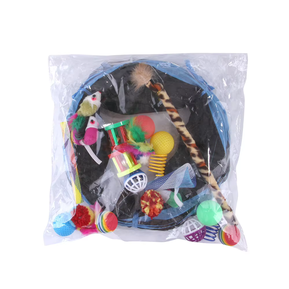 22 Pack Pet Cat Toys Interactive Combination Set Cat Toy Funny Cat Stick Sisal Mouse Bell Ball Tunnel Supplies Kitten Toys — image 6