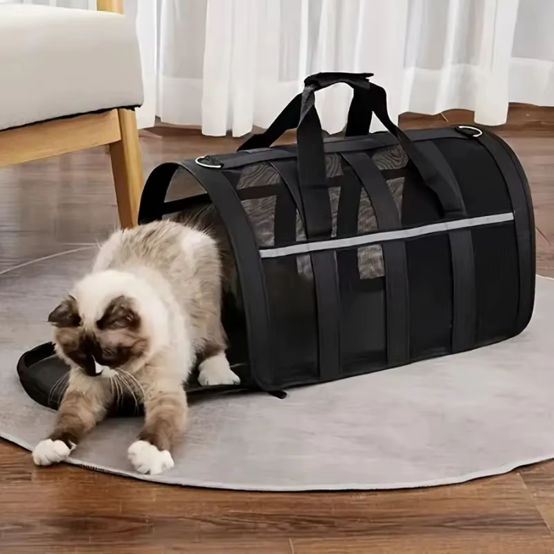 Ventilated Pet Carrier for Cats and Dogs - Lightweight and Durable with Secure Zipper - Great for Travel, Hiking and Outdoor — image 1