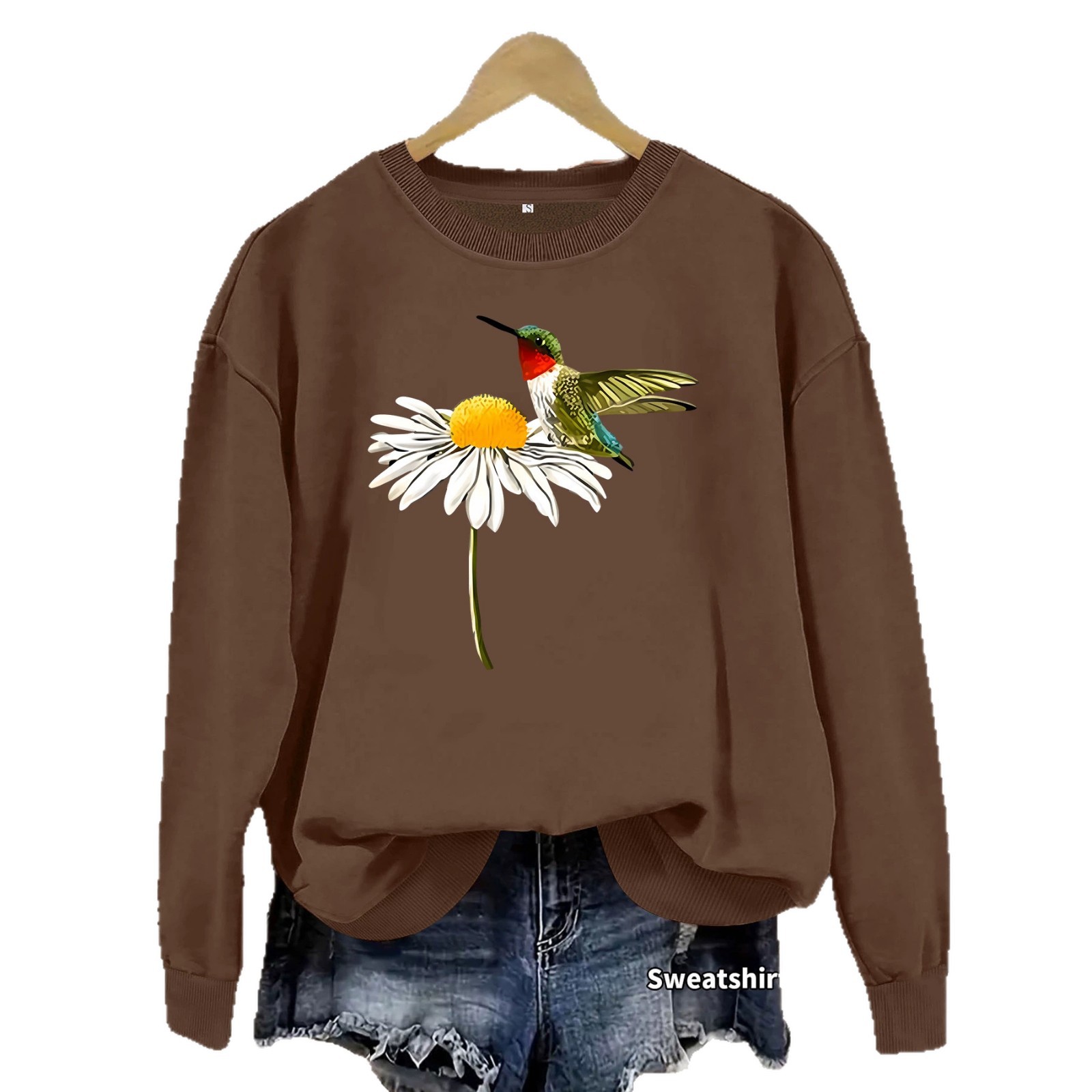Daisy and Hummingbird Printed Hoodie — image 6