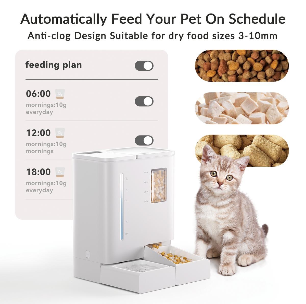 Waithem Alimentador y Bebedor Automático WiFi para Mascotas 2 en 1, Controlado por App, Capacidad de 2 Semanas, Desmontable y Limpiable, Resistente a Humedad — imagen 1