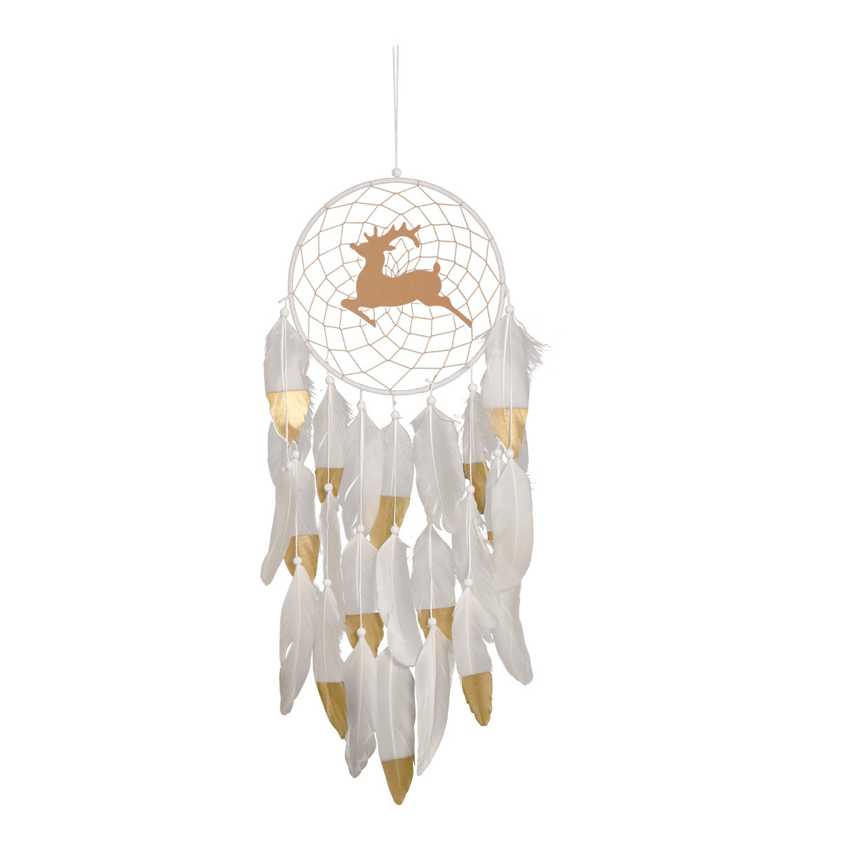 Fawn Dream Catcher White Double Feather Home Decor Elk Wall Hanging Decorations — image 5
