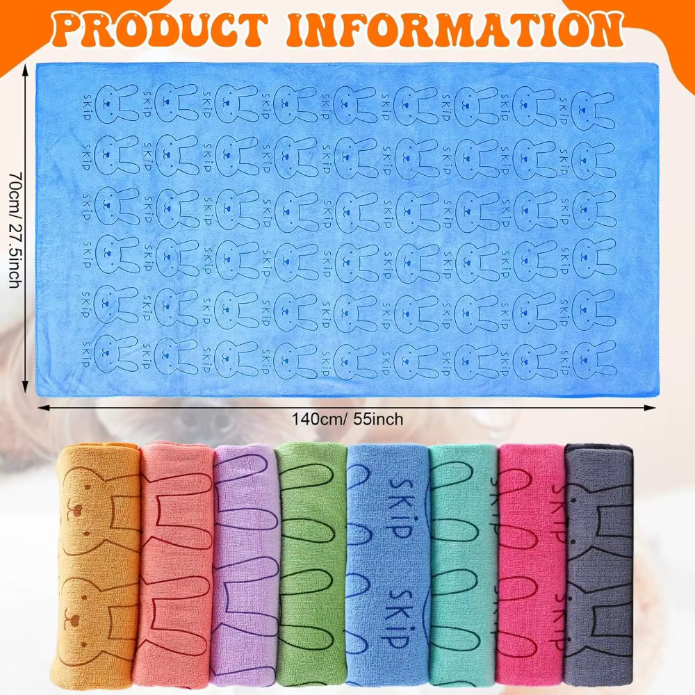 2Pcs Dog Drying Towels Bulk Pet Grooming Absorbent Microfiber Dog Bath Towels Quick Drying Puppy Bathing Towel — image 3