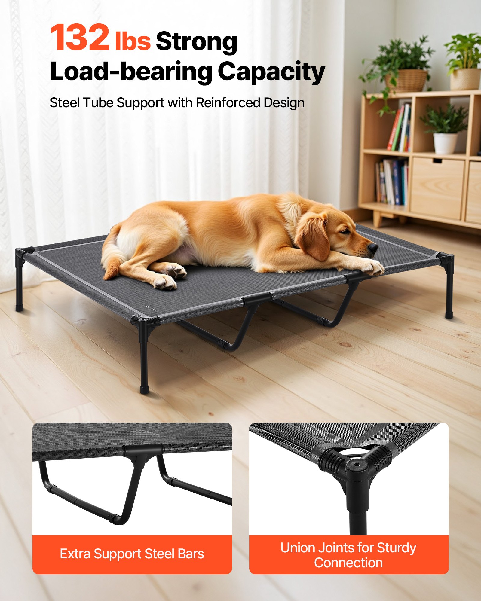 Cama Elevada para Perros Grandes - Cuna Portátil con Estructura de Metal XL — imagen 5