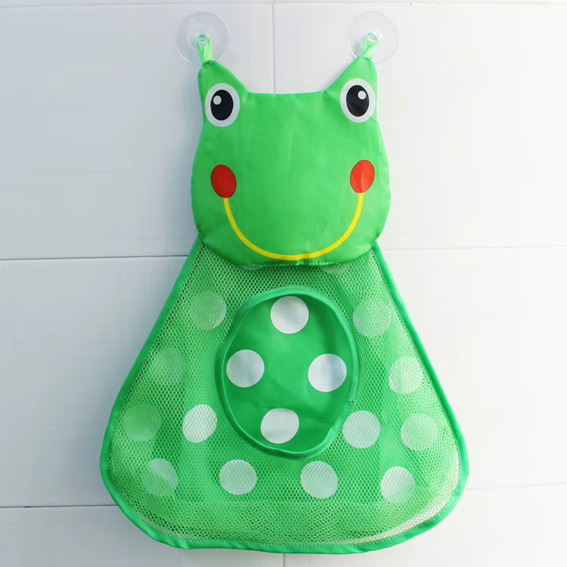Baby Shower Bath Toys Duck Little Frog Rabbit Baby Kid Toy Storage Mesh with Strong Suction Cups Toy Bag Net Bathroom Organizer — imagen 3