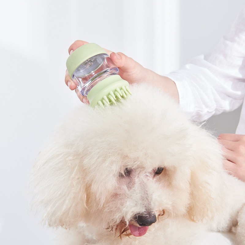 Nuevos Productos para Mascotas Cepillo de Baño para Gatos y Perros con Doble Rasuradora de Masaje en Silicona — imagen 4