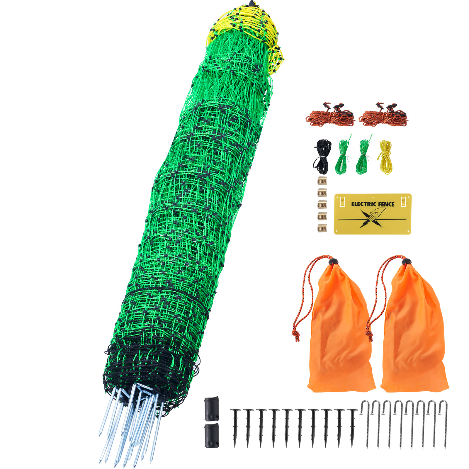 Red de electricidad VEVOR para cercas, 48"A x 168"L, kit con postes y estacas doblemente punzadas, malla portátil de PE para gallinas, patos, gansos, conejos, ideal para jardines traseros, granjas y ranchos — imagen 5