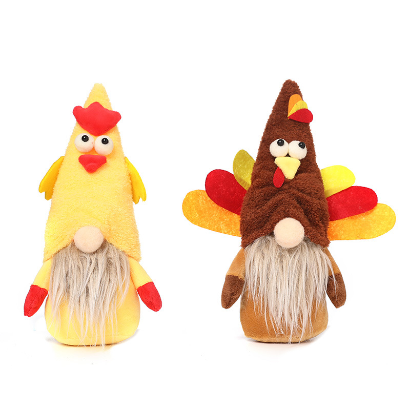 Thanksgiving decoration turkey cute doll plush faceless doll decoration home shopping mall window dress up — image 5