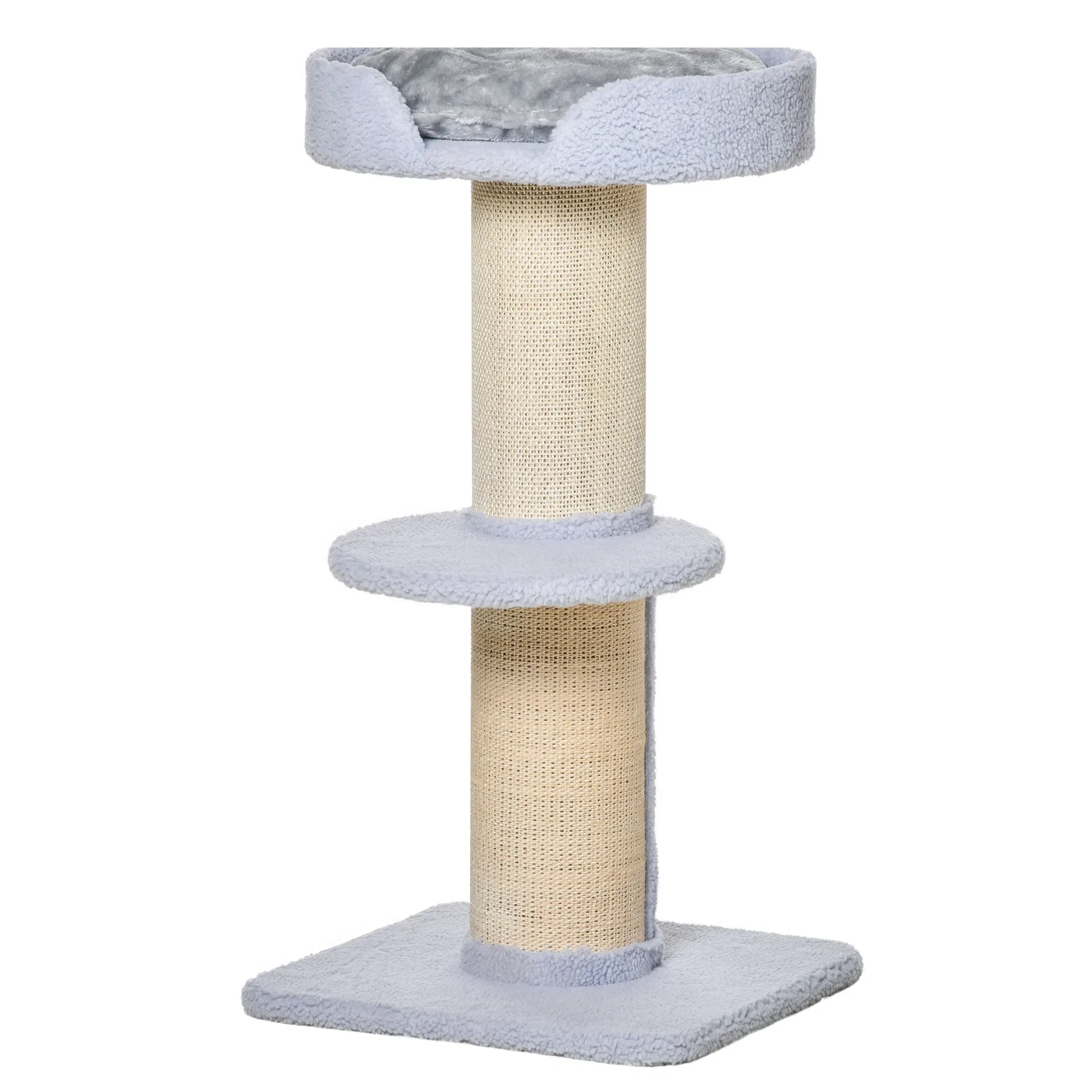 Cat Tree Kitty Tower with Sisal Mat Scratching Post, Cat Bed, Cushion, Perch, 18" x 18" x 36", Light Blue — image 1