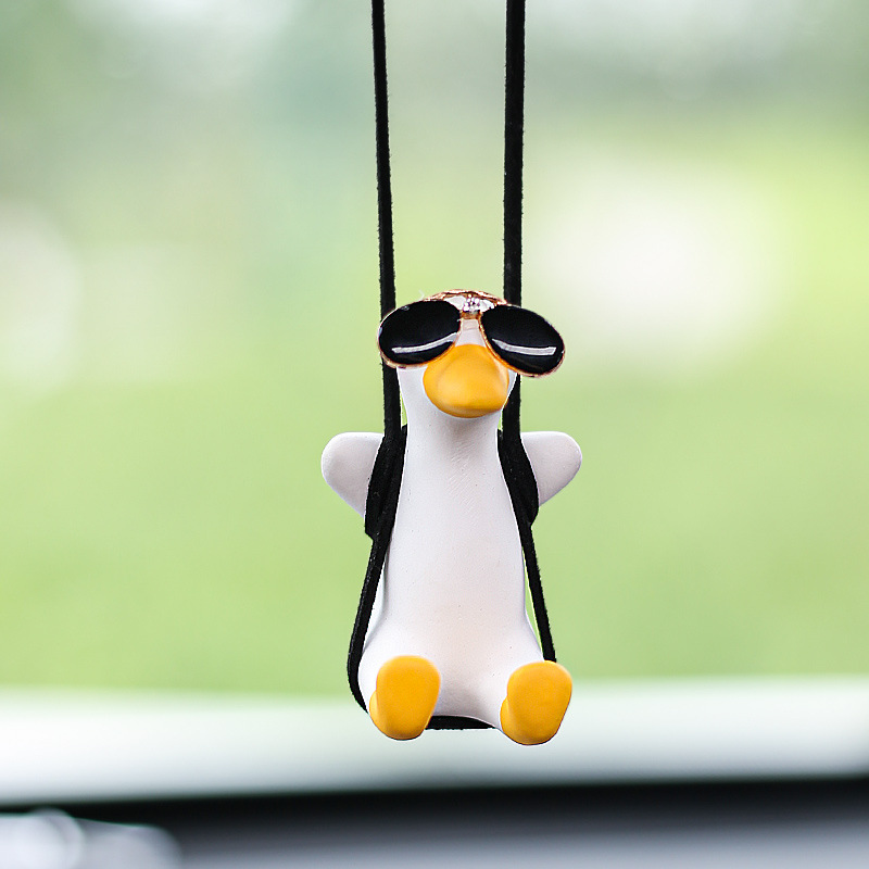 Pendiente de ganso en forma de pato para coche con cadenita automotriz accesorio interior decorativo para mujer — imagen 2