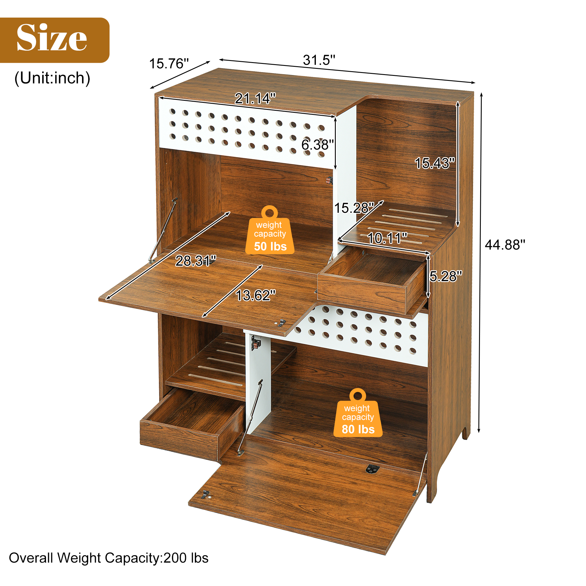 Modern 2 IN 1 Cat Furniture, Cat Litter Box Enclosure Side Table, Cat House With Storage, For 2 Small-Medium Sized Cats - BROWN — imagen 4