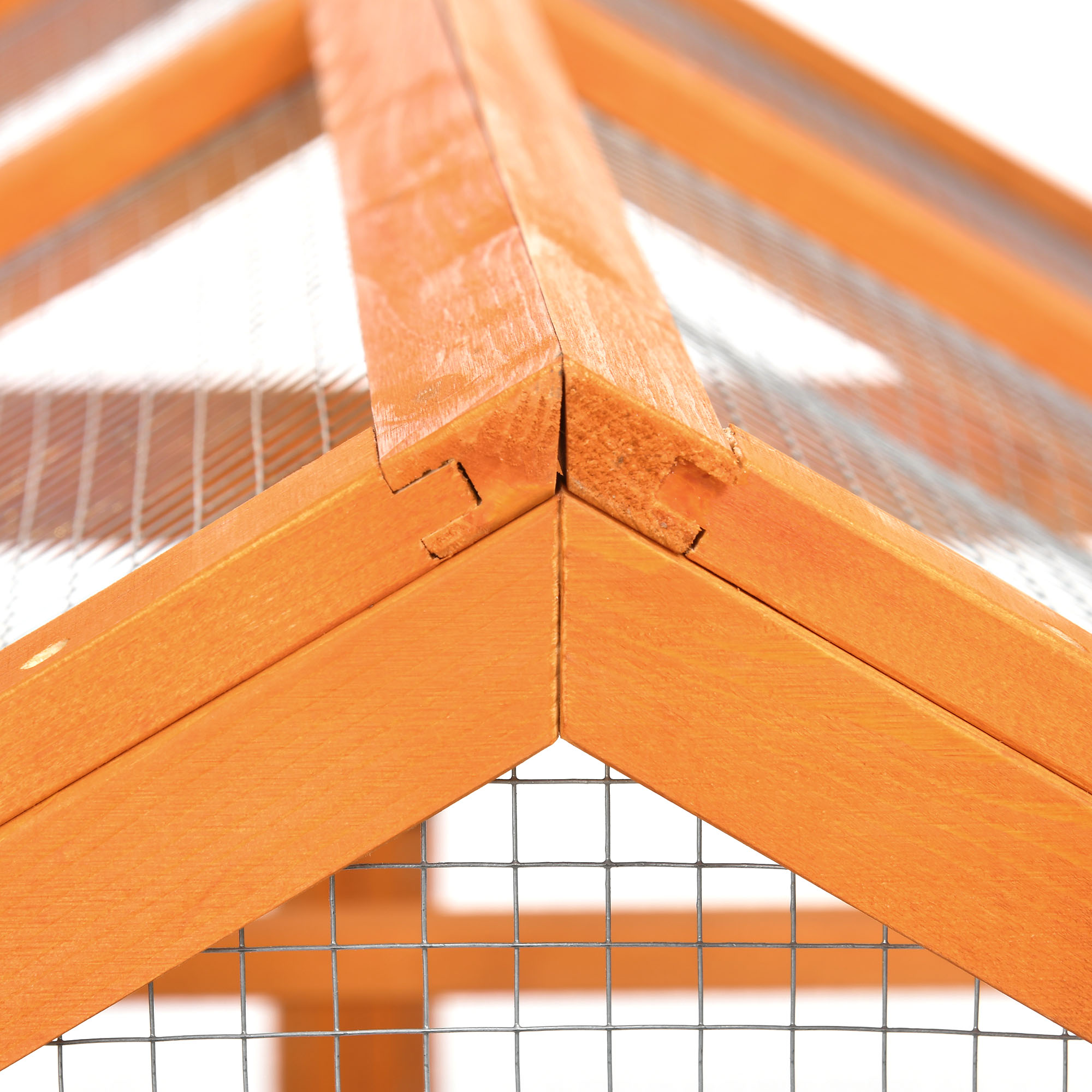 PawHut Galpón para Pollos, Madera Grande con Diseño Combinable y Perchas, Ideal para Exterior, Jardín de Patio o Granja, 4.6' x 2.8', Naranja — imagen 2