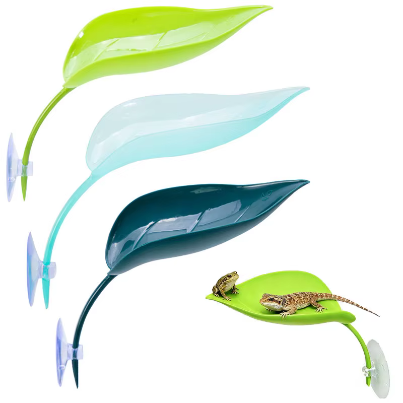 Reptile Basking Area Resting Terrace Frog Habitat Leaf Suction Cup Tank Accessories Simulated Leaves for Geckos SYXZS01 — image 3