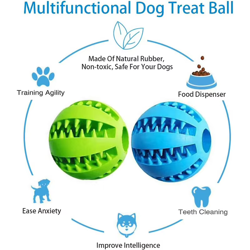 Pelota Interactiva de Goma para Perros Juguetes para Cachorros Limpiador de Dientes y Comida para Mascotas Pelotas de Goma Resistentes para Gatos y Perros — imagen 4