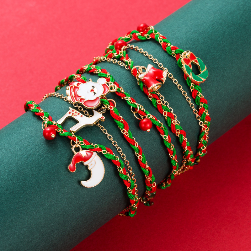 Christmas Originality Santa Claus Elk Garland Bell Christmas Bracelet Versatile Handwear — image 1