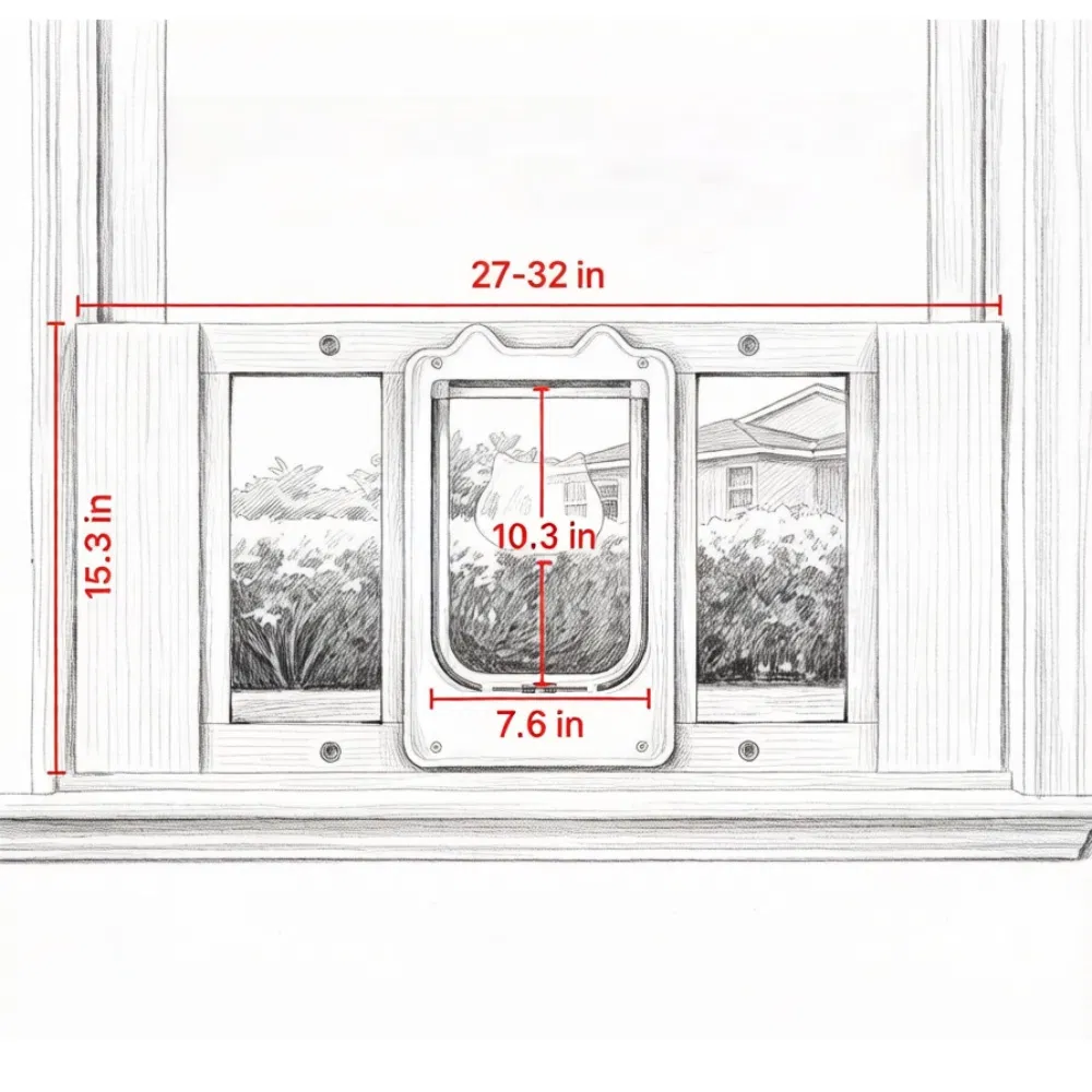 Cat Door for Window with Adjustable Length for Indoor — image 2