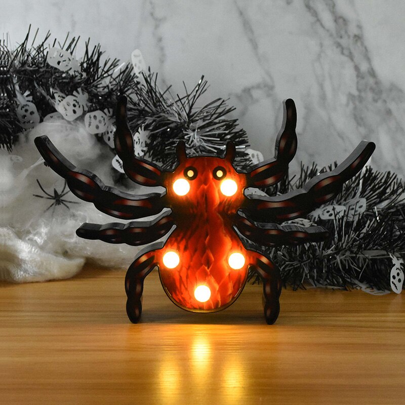 Halloween LED Lights Horror Pumpkin Ghost Bat Spider Night Lights Ornament Halloween Party Props Home Bar Table Lamp Decorations — image 10
