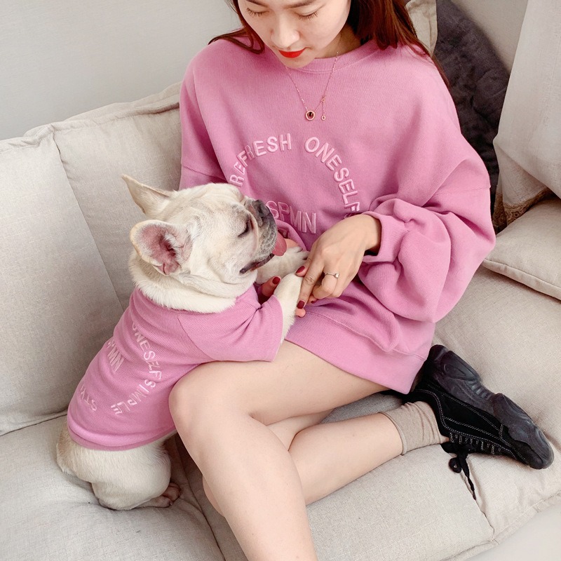 Spring And Autumn Kitten Pet Parent-Child Clothing Cat Clothes Embroidered Dog Clothing Long-Sleeved T-Shirt — image 8