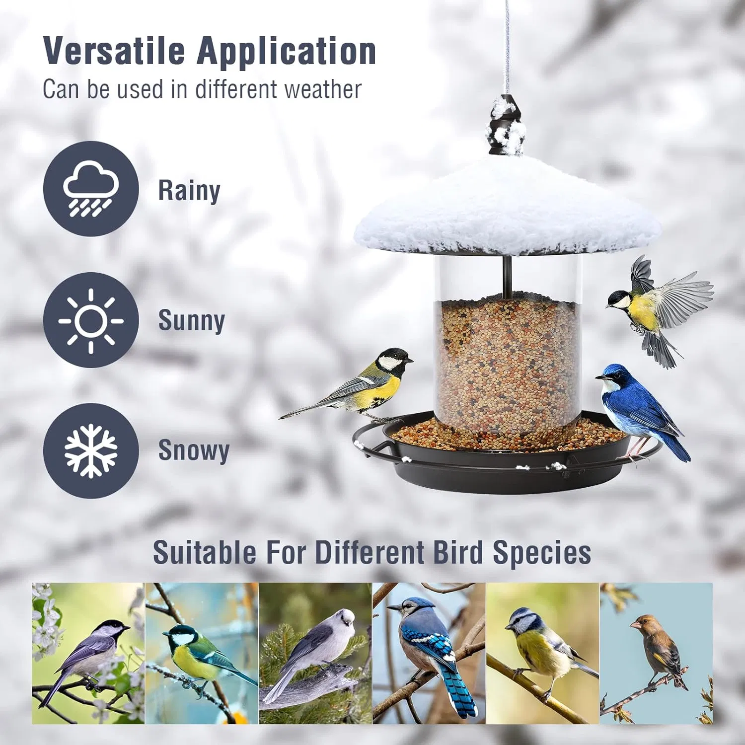 Metal Roof Bird Feeder - Chew Proof for Outdoor Hanging Wild Bird Seeds. Bronze — image 6