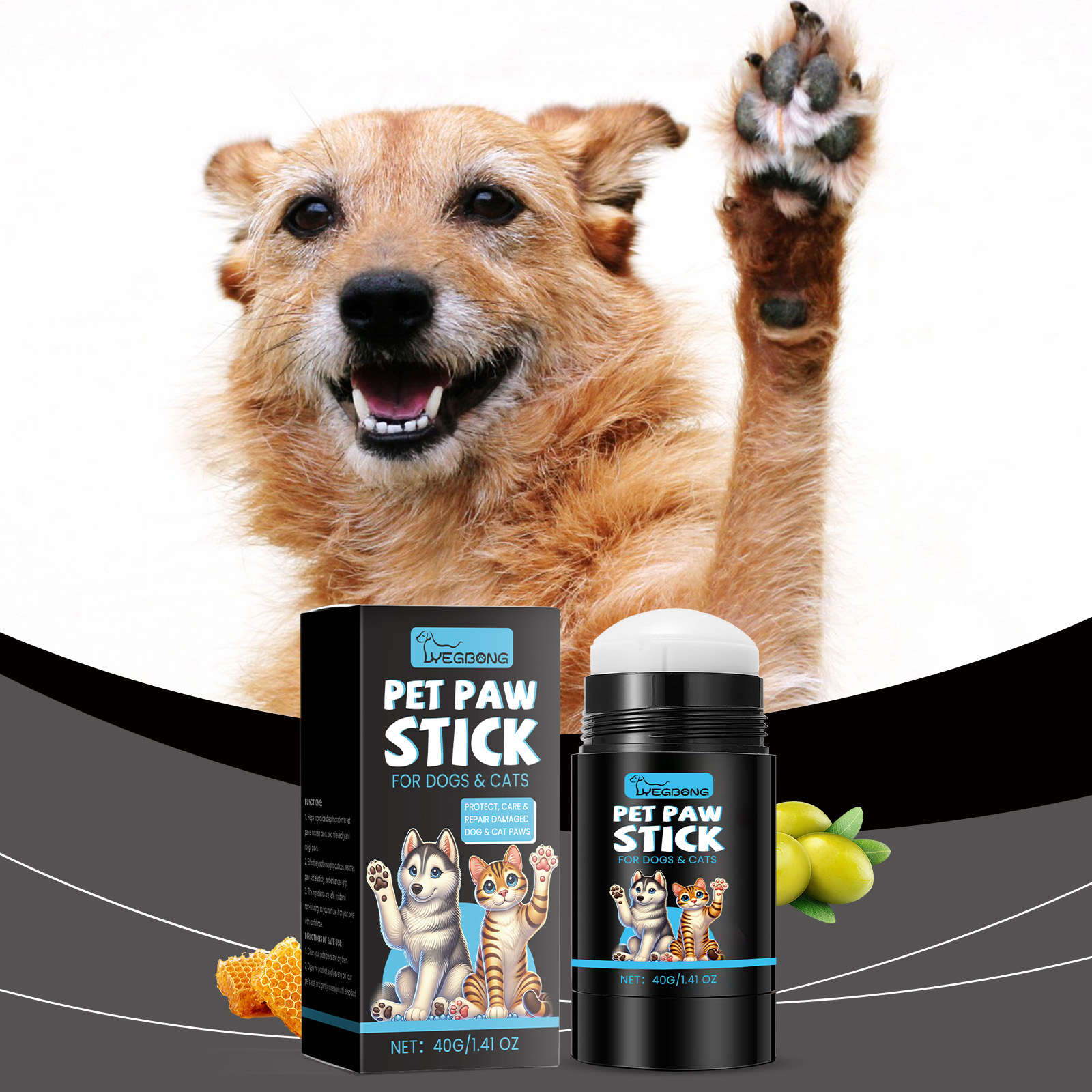 Yegbong Cat And Dog Paw Ball Cream Moisturizing Paw Care Pet Foot Moistening Anti-Cracking Soft Foot Paw Care Cream — image 3
