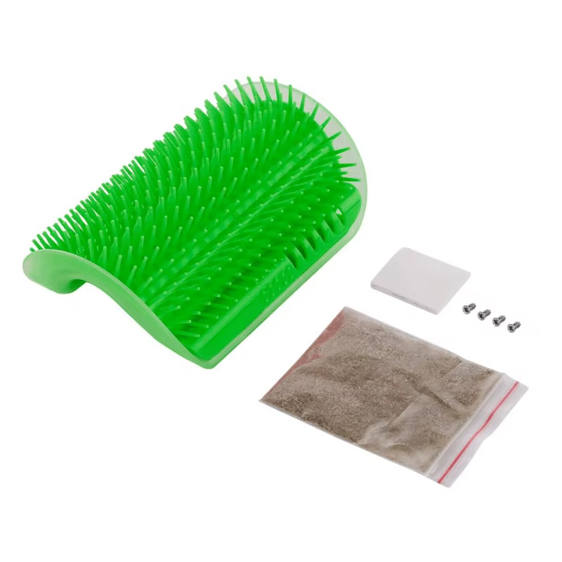 Pet cat scratcher and fur brush with wall corner toy for entertainment a must-have for hair removal and itching — image 4