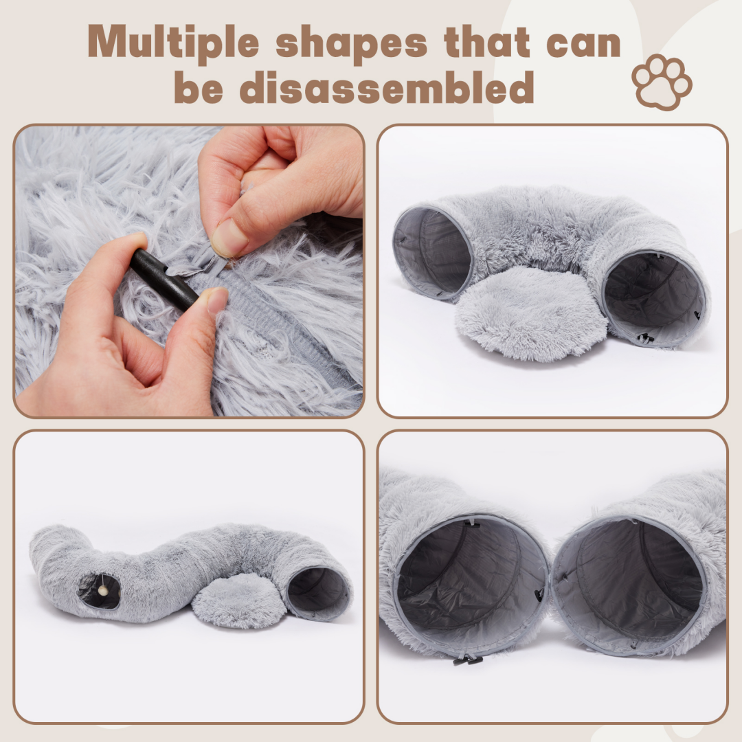 Túnel para Gatos con Caja de Descanso, Túnel en forma de Donut con Escondite Plush para Gatos y Kitten — imagen 17