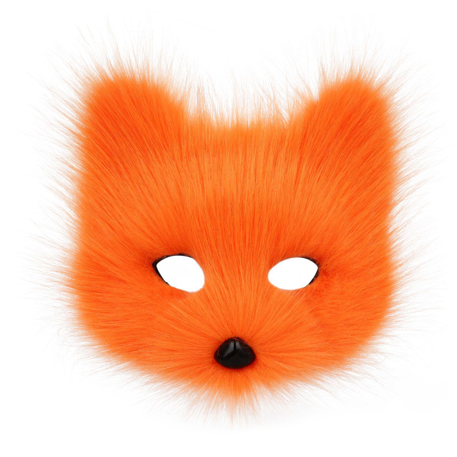 Halloween Party Furry Half-Face Cat Fox Mask Cosplay Cat Face Mask Accessory — image 15