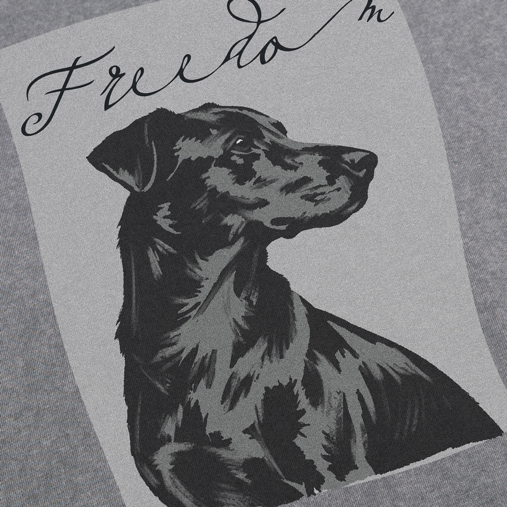 Animal and puppy printed vintage round neck hoodie — image 4