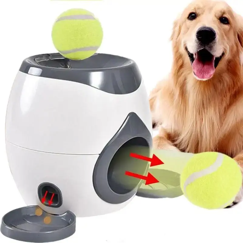 2 Balls Launcher Toy Training Dog Toy Slow Feeder Remote Puppy Pet Indoor Training Tennis Ball Feeder Machine — image 2