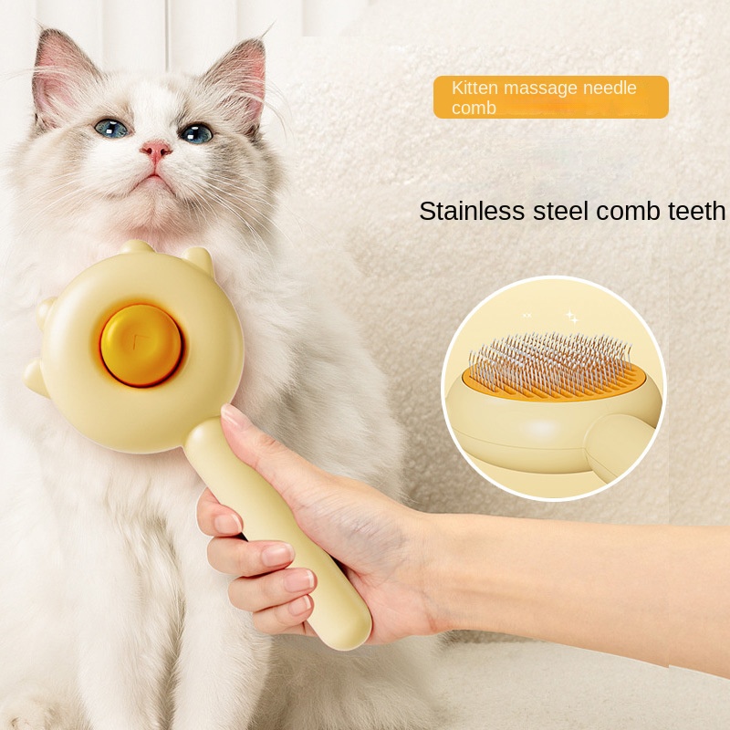 Cepillo de Pelo para Mascotas Diseño Creativo - Cepillo con Púas de Aguja Auto-Limpiable para Perros y Gatos — imagen 6