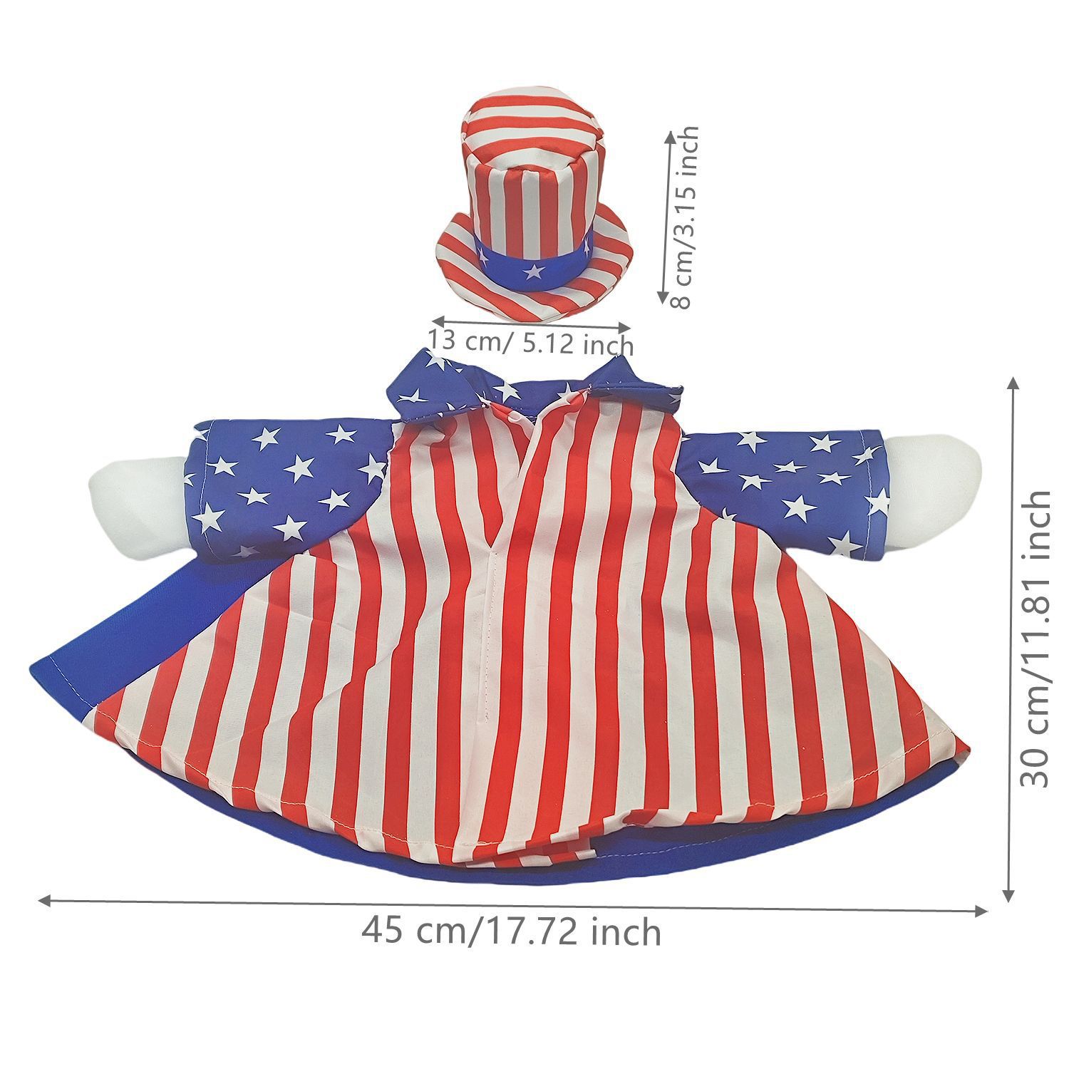 PorchGooseCostume Independence Day Flag Porch Goose Yard Decoration Goose Figurine Costume — image 5