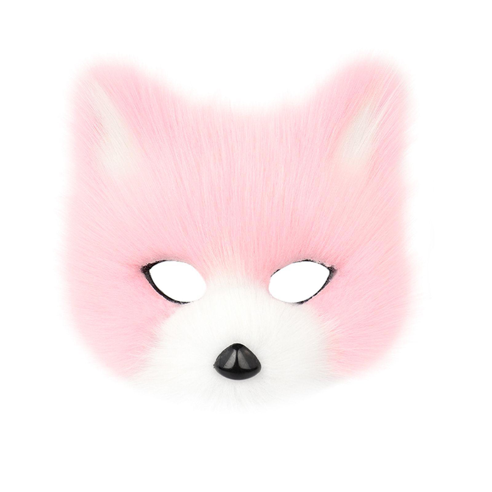 Halloween Party Furry Half-Face Cat Fox Mask Cosplay Cat Face Mask Accessory — image 21