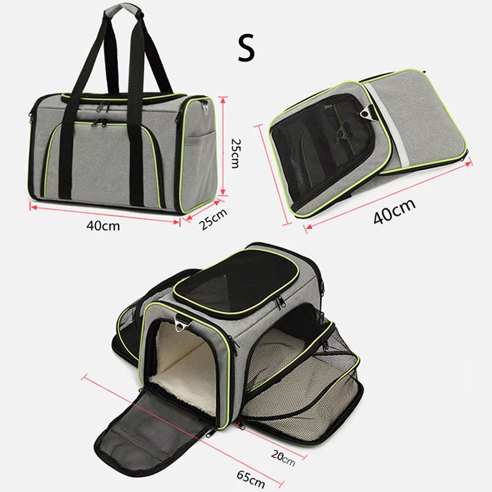 Pet Carriers Bag Portable Breathable Foldable Bag Cat Dog Carrier Bags Outgoing Outdoor Travel Pets Cats Handbag Safety Zippers — image 5