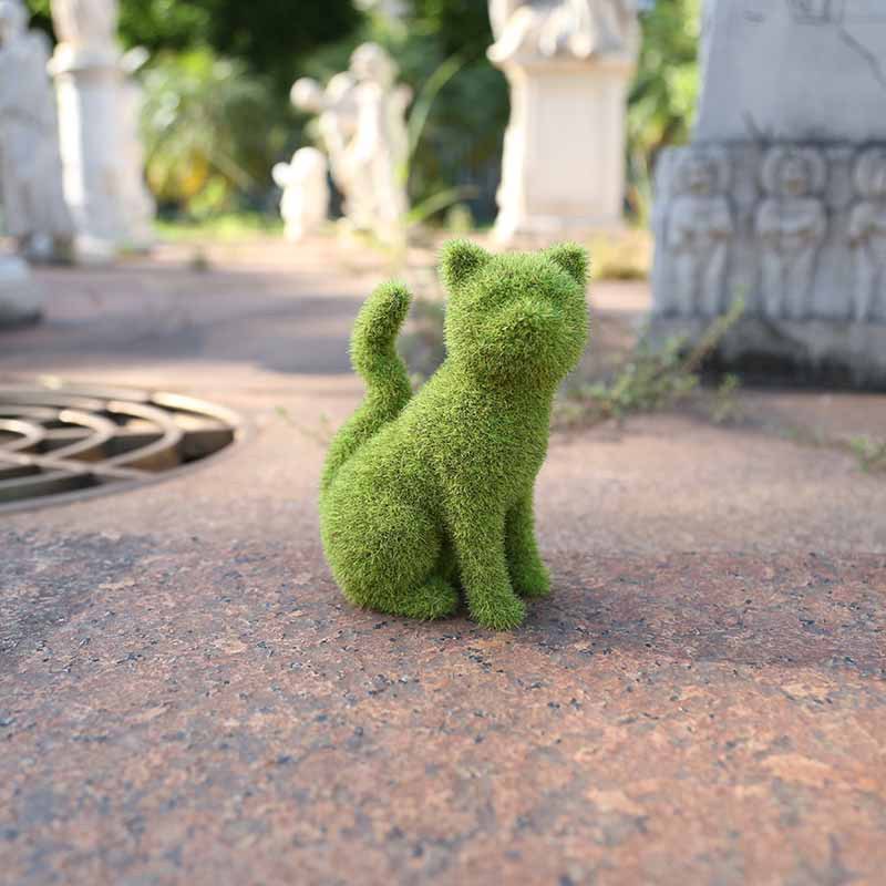 European Style Outdoor Courtyard Grass Green Simulation Flocking Puppy Ornaments Balcony Garden Window Photo Decoration Animals — image 5