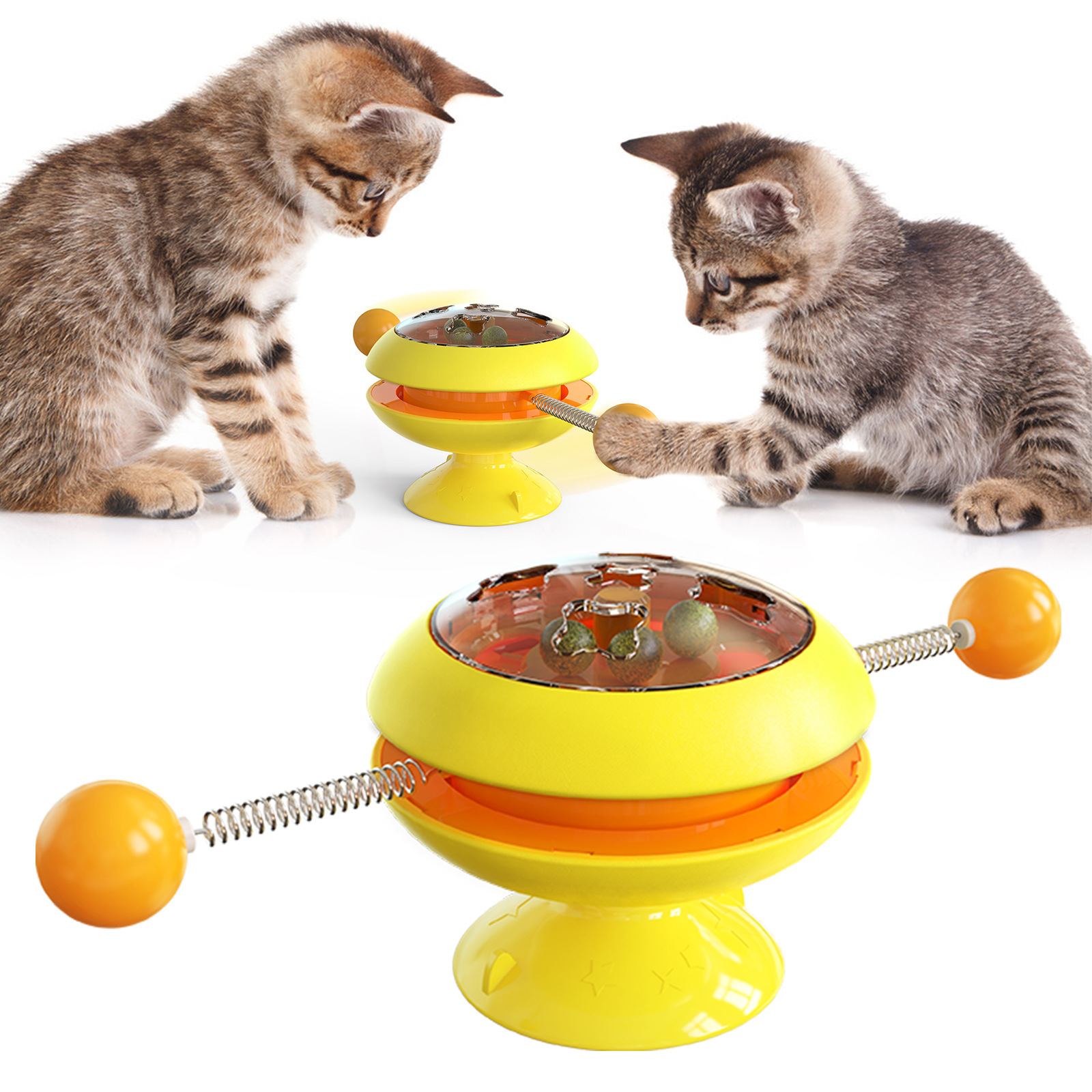 Rotatable Cat Toys Supplies With Catnip Interactive Training Toys For Cats Kitten Cat Accessories Pet Products — image 1