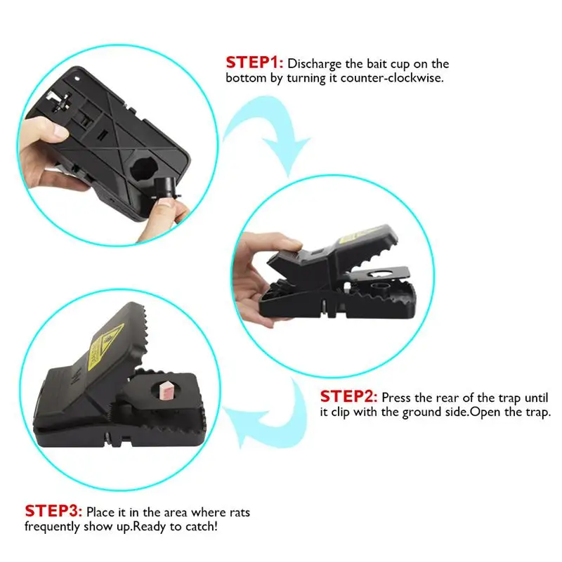 Black Reusable Plastic Mouse Trap Traps Rodent Catcher Home Mousetrap Killer Mouse Snap Traps Rodent Catcher — image 4
