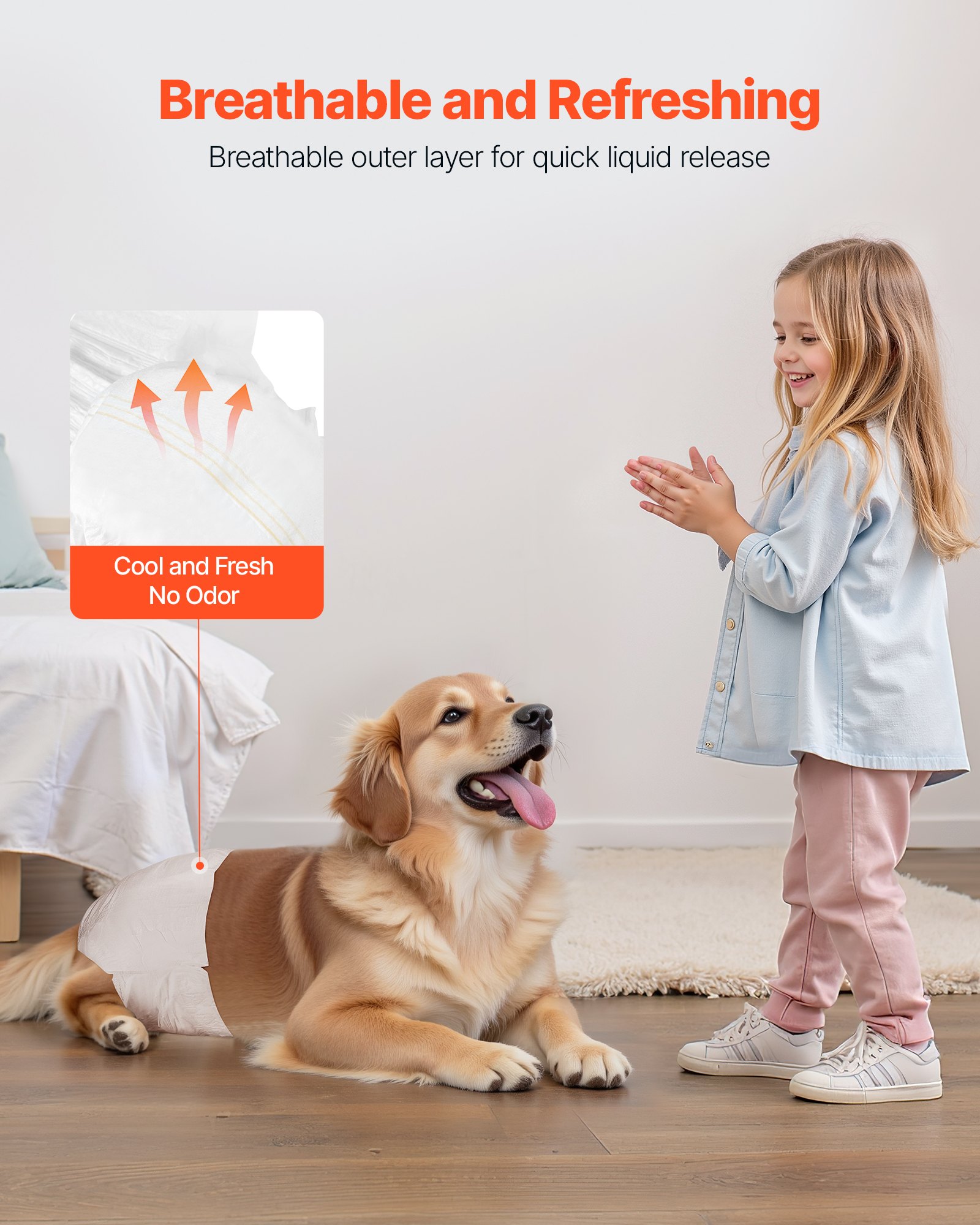 Diapersas de Perro No Reciclables, Diapers Higiénicos para Mujeres de 360° Sin Salpicaduras con Indicador de Humedad para Cíclos Caloríficos, Capacitación, Incontinencia - M, 144 Unidades (2 Paquetes De 72) — imagen 5