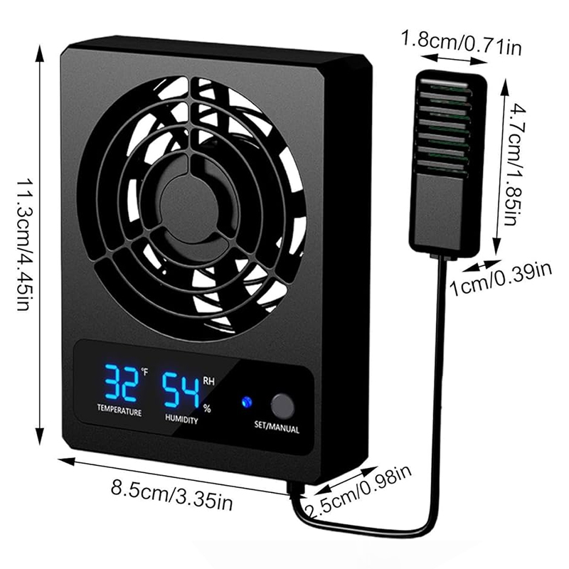 Smart Reptile Cooling Fan with Thermo-Hygrostat & LED Display, Low Noise for Terrarium/Aquarium — image 10