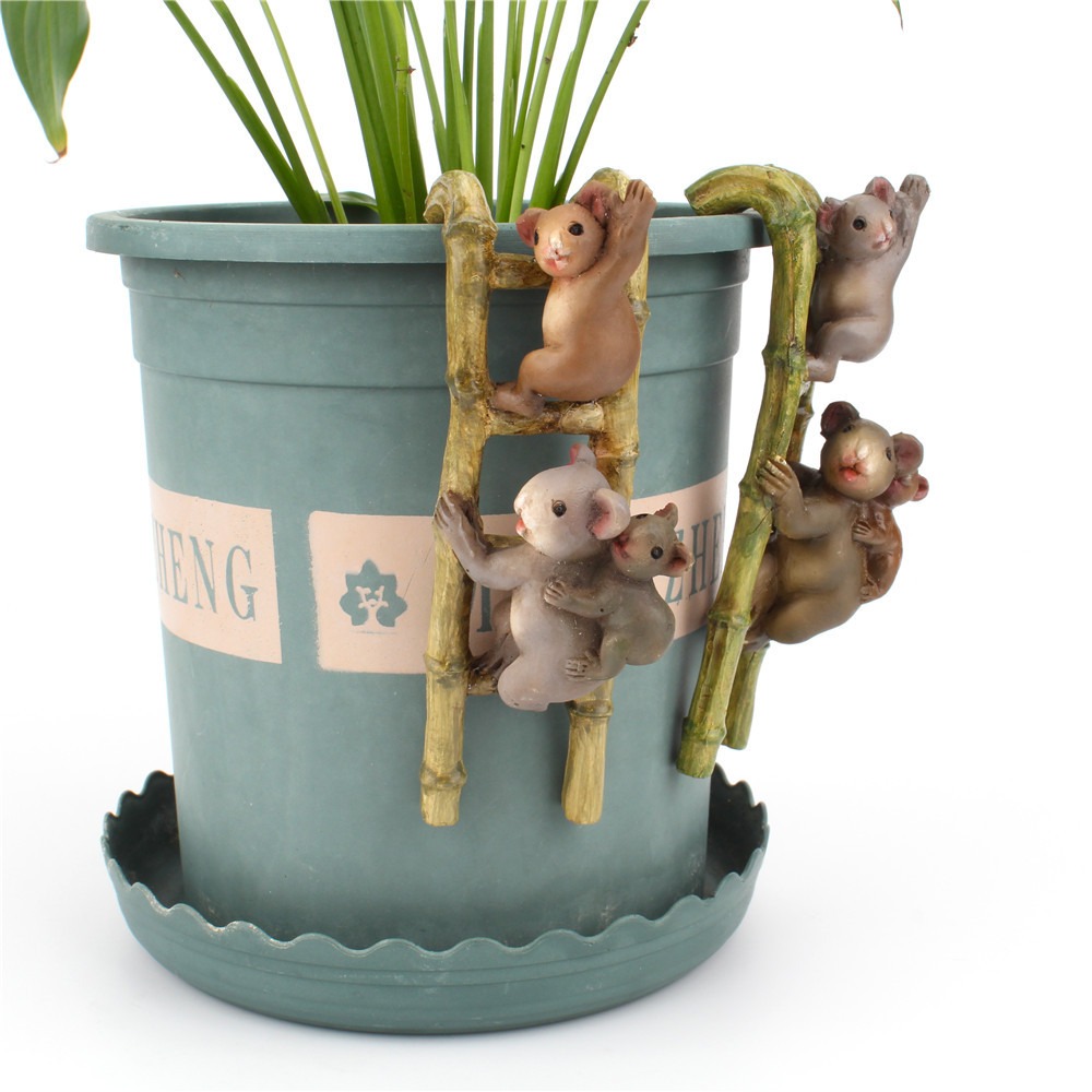 Creative climbing ladder small koala flower pot decoration ornament cup edge hanging decoration — image 6