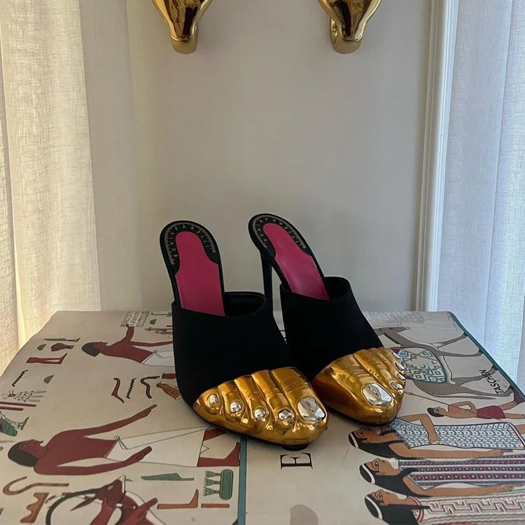 Sandalias Mujer de Media Punta con Material Mezclado, Altas y Versátiles para Uso Exterior — imagen 2