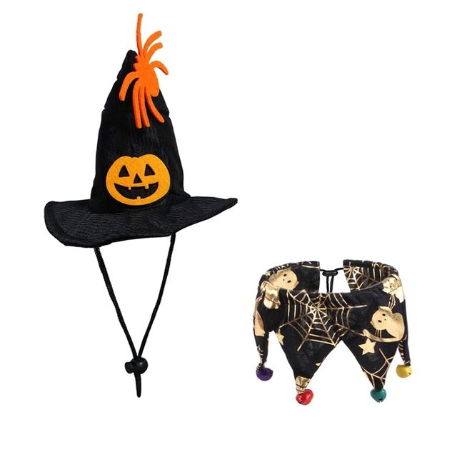 Halloween Hat Scarf Set Skull Pattern Cat Cape Hat Set Decorations — image 9